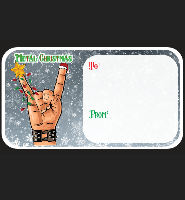 24 Christmas Gift Tags: Heavy Metal Christmas