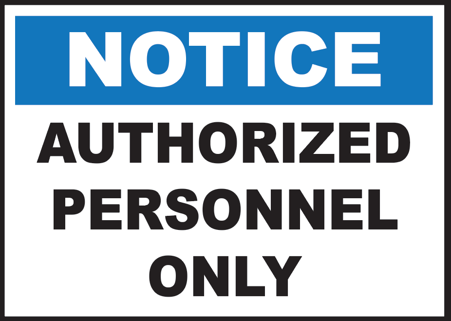 Notice: Authorized Personnel Only – OSC Decals