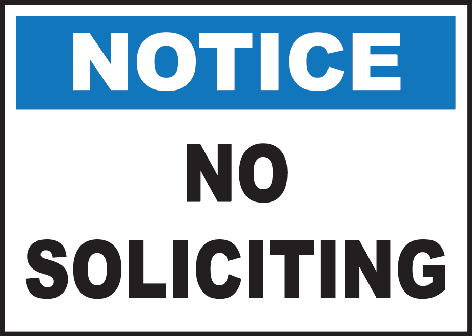 Notice: No Soliciting