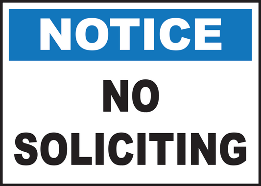 Notice: No Soliciting